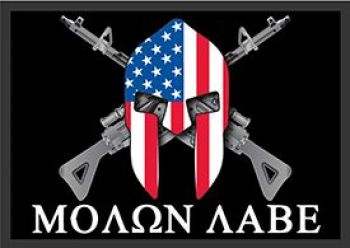 Flag-Molon Labe With Rifles 3'x5'